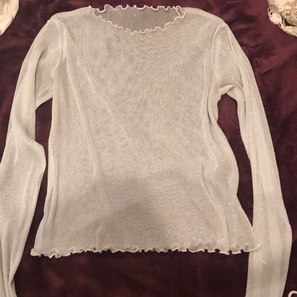 Sheer top with sparkles